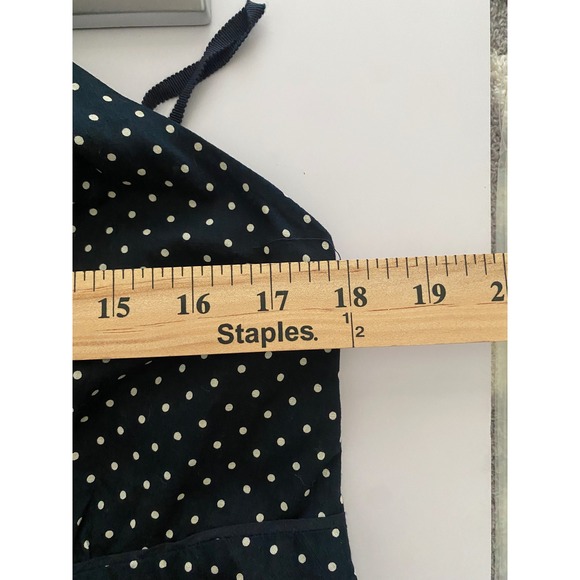 Gap Navy Blue White Polka Dot Halter Ruffle Hem A-Line Dress Womens 14 RN54023 - Picture 7 of 7